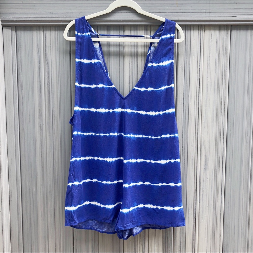 Royal Blue Striped Romper